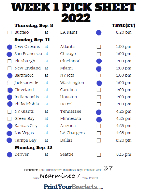 2022 NFL Week 10 picks and discussion, CBCS Comics