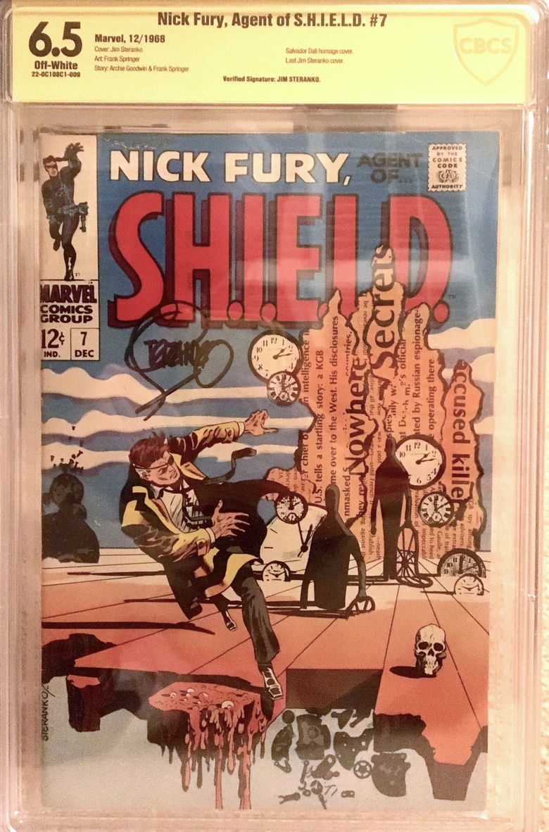 Nick Fury Agent of Shield #7 CBCS 6.5 signed Jim Steranko