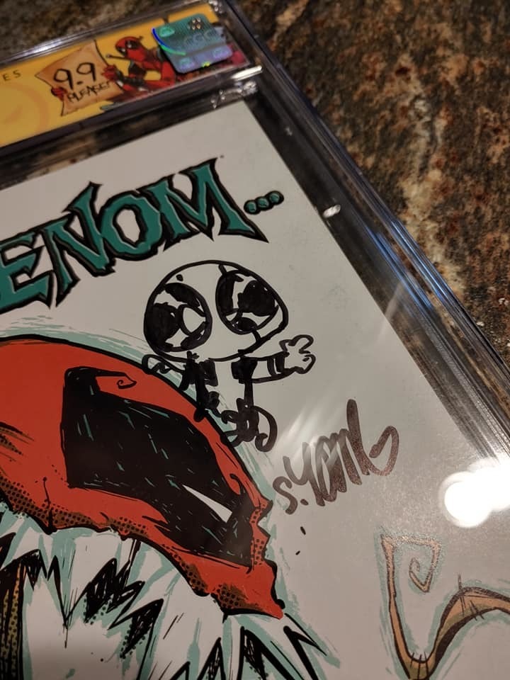 What If Venom Possessed Deadpool #1 CGC SS 9.4 Deadpool Sketch 